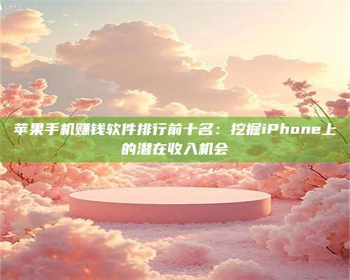 临清苹果手机赚钱软件排行前十名:挖掘iPhone上的潜在收入机会 第1张 临清苹果手机赚钱软件排行前十名:挖掘iPhone上的潜在收入机会 第1张